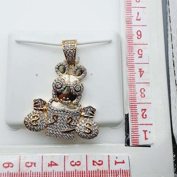 "14K Gold Plated Cubic Zircon Pendant, EVBRS360 - Picture 9 of 9
